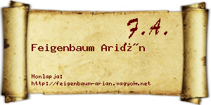 Feigenbaum Arián névjegykártya